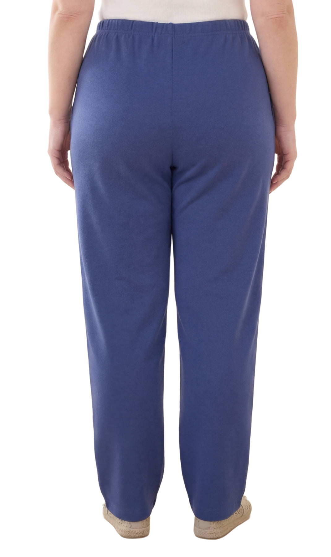 Women's Knit Pull on Pants - Cotton Blend with Flat Front waistband