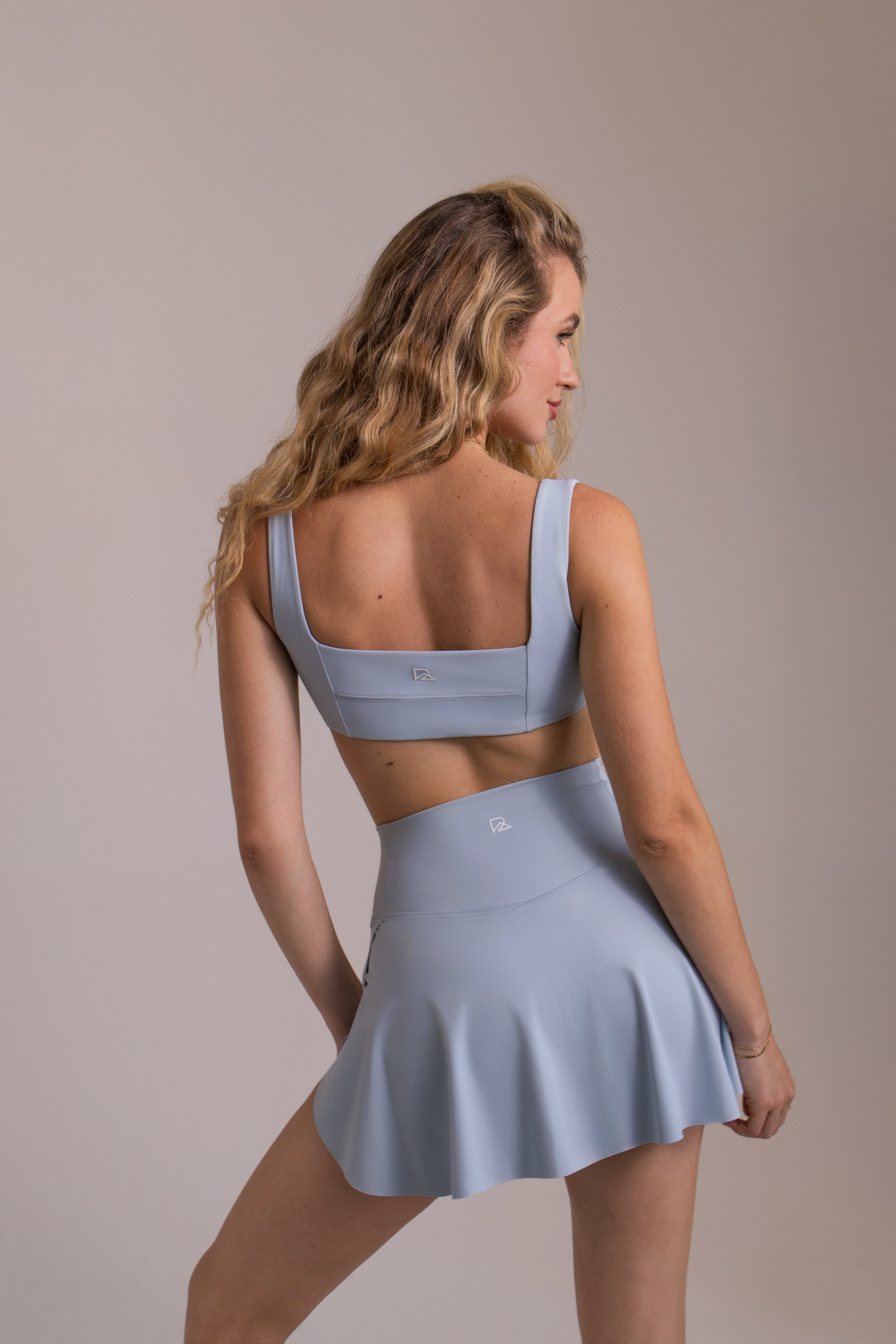 Women's Bandage Push-Up Sports Bra - Baby Blue | Square Neckline Compression