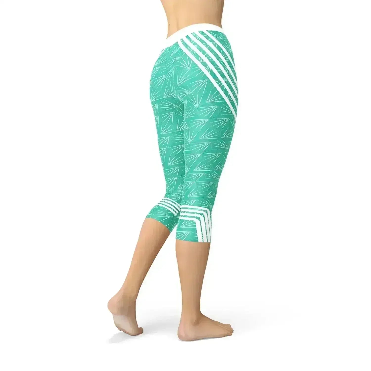 Turquoise Sports Capri Leggings