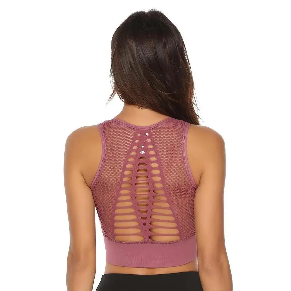New Trendy Women's T-shirts Workout Sports Bra Yoga Vest Backless Solid Quick Dry Running Gym Sport bra Yoga Shirts